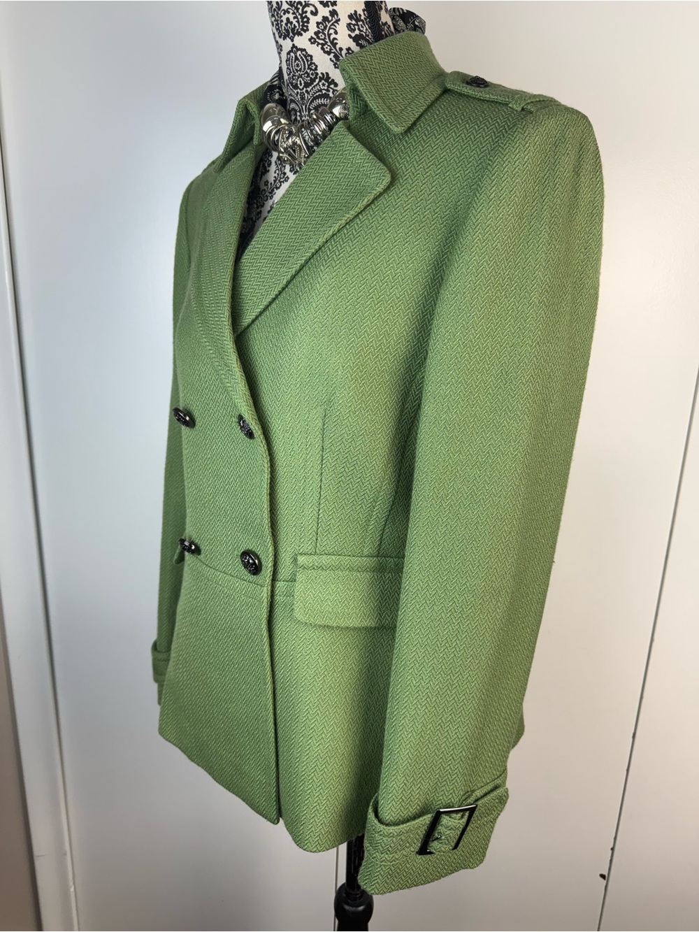 Tahari Green Double-Breasted Women's Peacoat Jacket size 10 - Picture 2 of 8